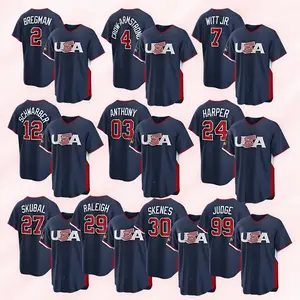 Custom USA Fan Baseball Jersey – Navy White Sports Button-Up Shirt