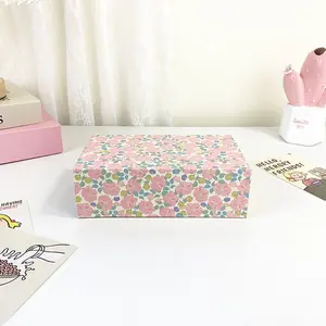 1pc Floral Book-Shaped Storage Gift Box, Cardboard Lidded Stationery Organizer, Hair Clip & Earring Storage Box, Greeting Card Storage Gift Box, Gift Packaging for Mother's Day, Valentine's, Christmas, Thanksgiving, Birthday, Anniversary​