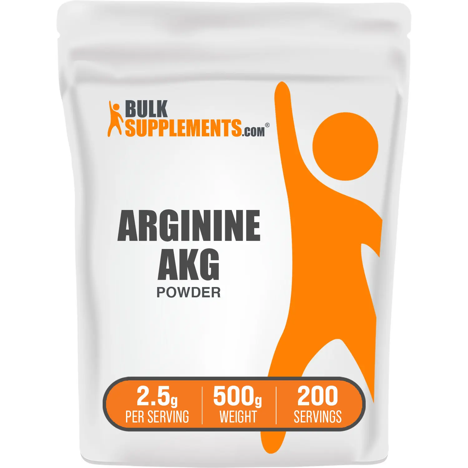 BulkSupplements - Arginine AKG (L-Arginine Alpha-Ketoglutarate) Powder - Dietary Supplements - Amino Acid Supplement - Muscle Protein Powders - 500g - 2.5g per Serving