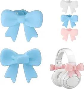 Bow Decor Headphone Accessories ,Bows Decor for Headphones, Cute Earphone Decorations for Her Women Gamers Streamers, Party Streaming Studying Work Travel