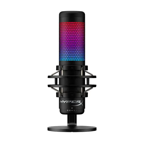 HyperX QuadCast S USB Dynamic RGB Mic with Anti-Vibration Shock Mount, Tap-to-Mute Sensor, HyperX NGENUITY Software Customization, Adapter Compatibility, Audio Clarity for Live Broadcasting Equipment (Windows/Linux/macOS)