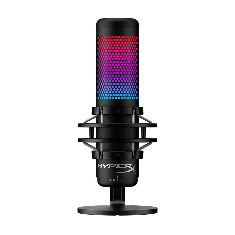 HyperX QuadCast S USB Dynamic RGB Mic with Anti-Vibration Shock Mount, Tap-to-Mute Sensor, HyperX NGENUITY Software Customization, Adapter Compatibility, Audio Clarity for Live Broadcasting Equipment (Windows/Linux/macOS)