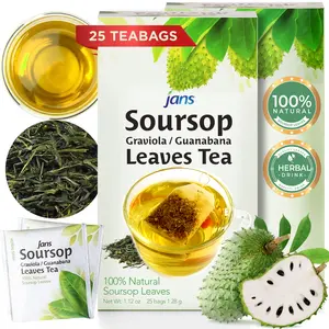 Jans 100% Soursop Graviola / Guanabana Leaves Tea (25-Tea Bags) | Cholesterol-Free, Sugar-Free, Sodium-Free | Herbal Aroma for Immunity