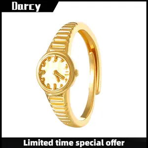Alloy watch adjustable ring girls daily accessories gift