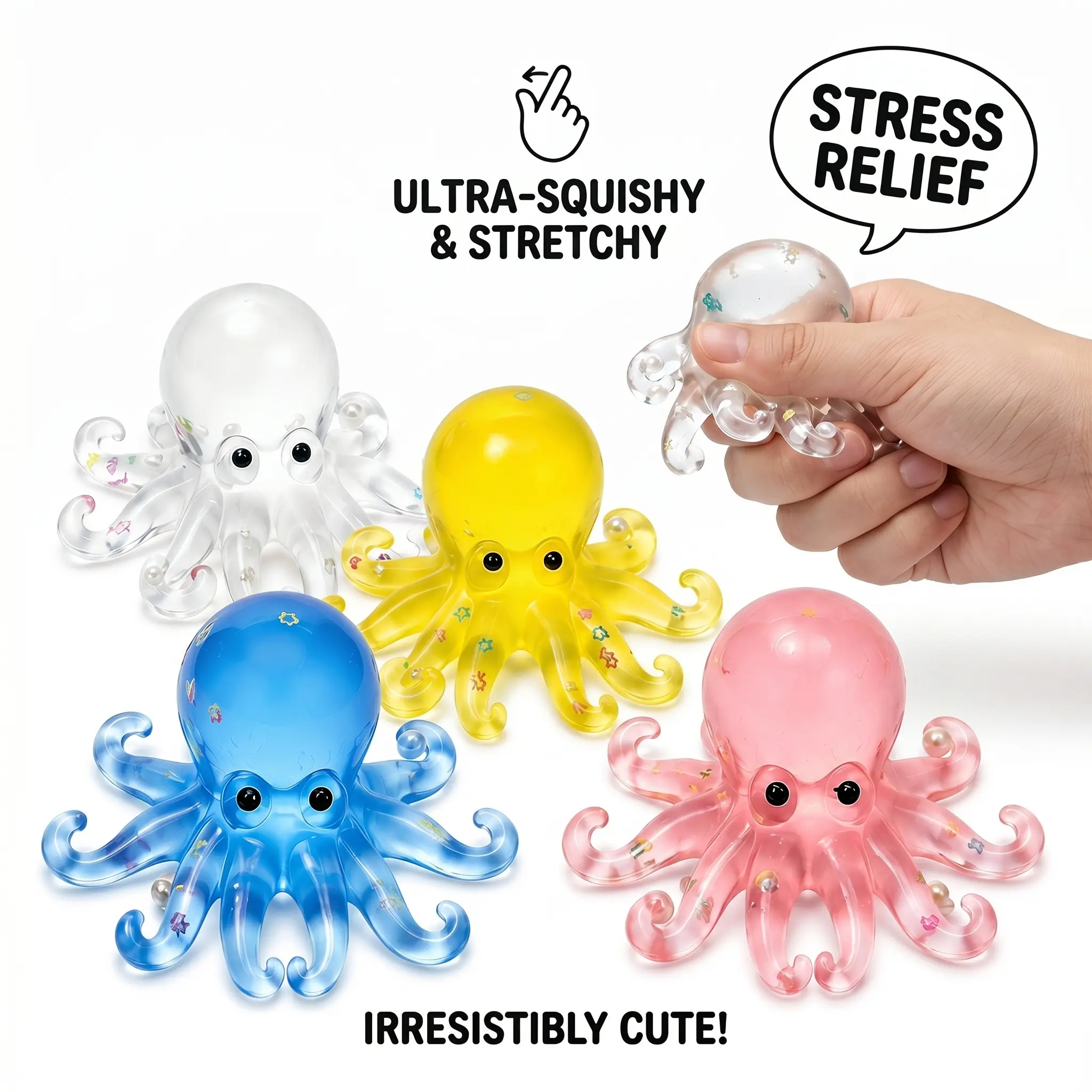 Squishy Octopus Stress Relief Toy – Squeeze, Stretch & Relax Anytime, Perfect for Home, Office, School & Travel Fun