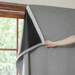 100% Hemp Magic Tape Blackout Curtain, Ideal for Bedroom & Living Room, Sunshade Mosquito Netting, Easy Installation, Privacy Enhancement
