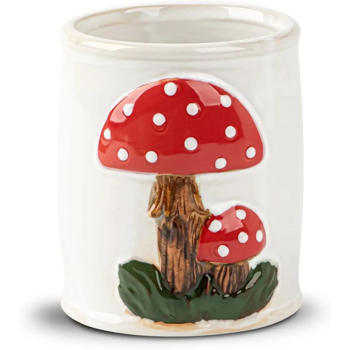 Mushroom Makeup Brush Holder Ceramic Makeup Brush Organizer White Make Up Brush Holder Organizer