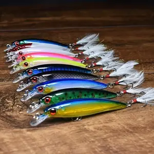 10pcs Bass Fishing Lures Kit Set Topwater Hard Baits Minnow Crankbait Swimbait for Bass Pike Fit Saltwater and Freshwater