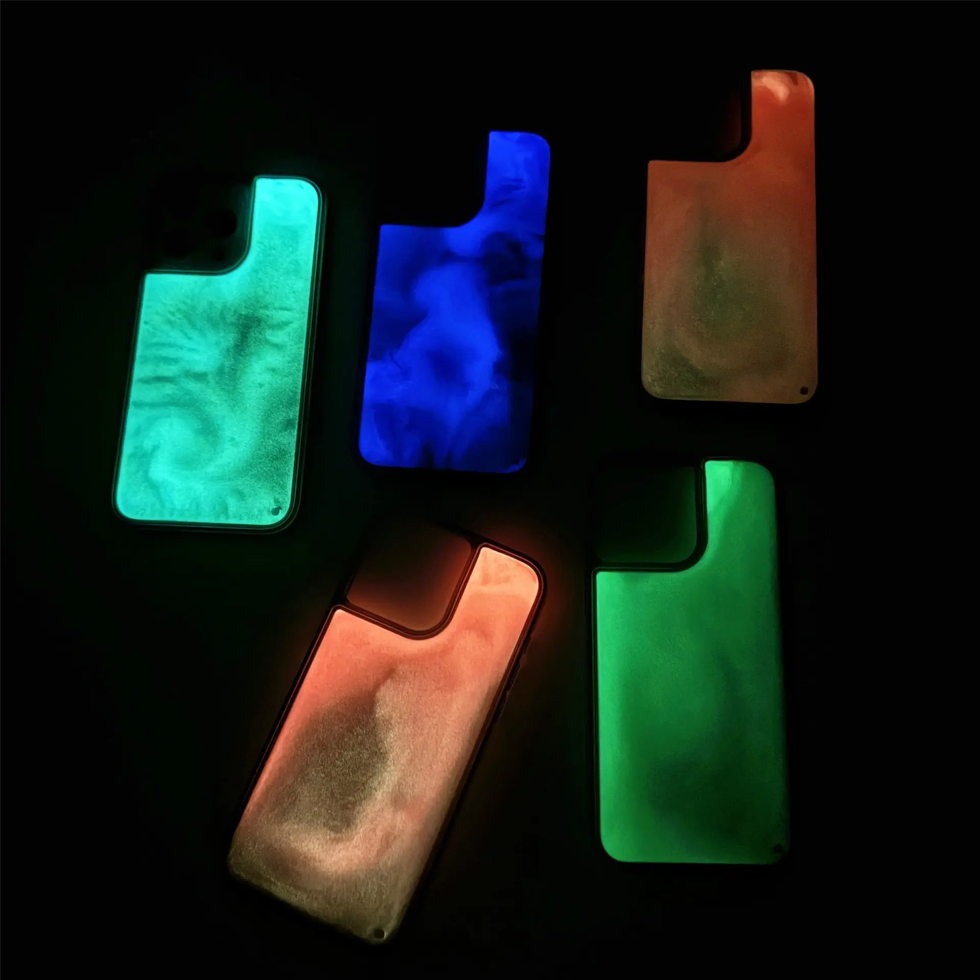 Glow in the Dark Luminous Liquid Quicksand Phone Case - Cute Aesthetic Glitter Cover with Shockproof Bumper, Drop Protection, Protection for iPhone/Samsung, Teen Gift Idea, Trendy Phone Accessories