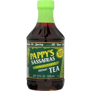 Pappy’s Sassafras Instant Tea Concentrate 12 fl oz - Authentic Woody Sweet Botanical Flavor for Hot or Cold Beverages - Taffy