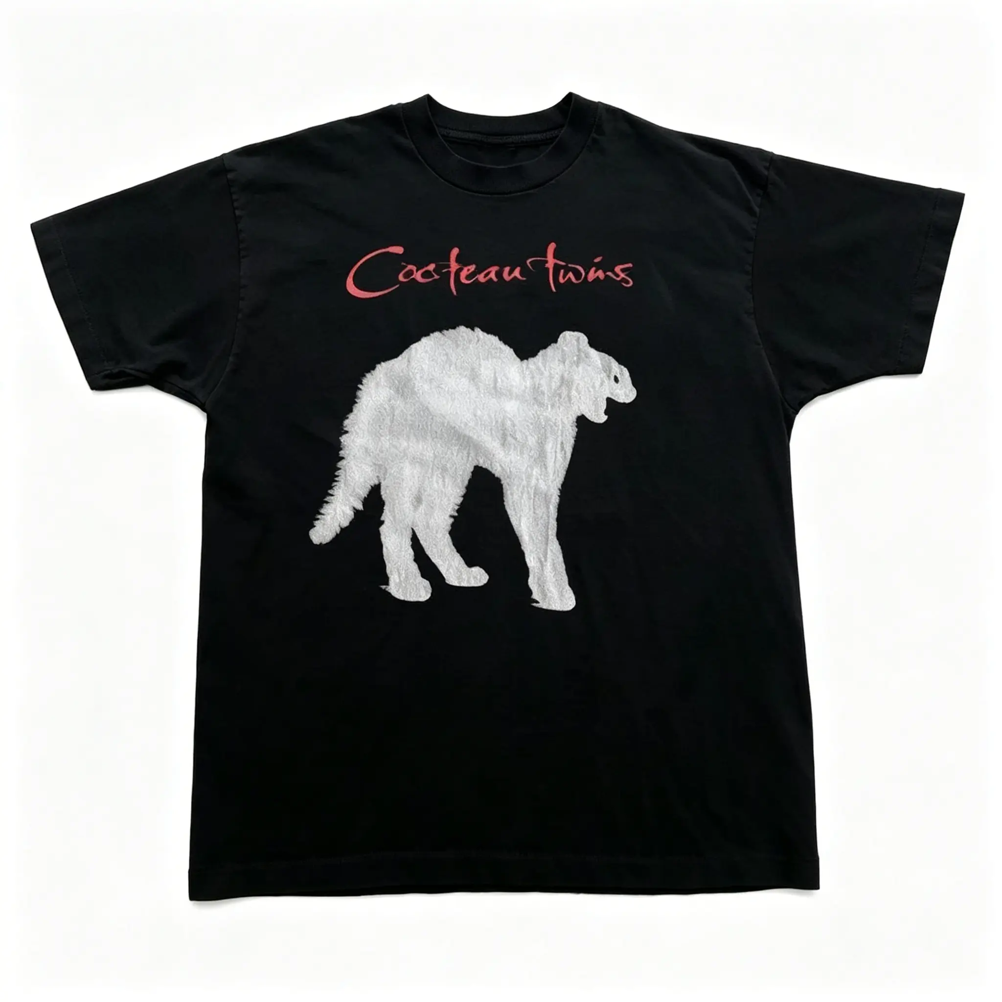 Gildan Men's Women's Black T-shirt, Cat Cocteau Twins Vintage Graphic Tee, Dreamy 90s Alternative Vibe, Gifts Shirt, Unisex Vintage Graphic Tees Gothic Grunge Y2k Emo Scene Amity Affliction Style Clothes Men Women Streetwear