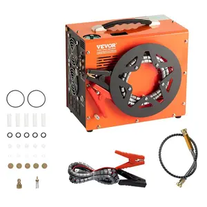 Fathersdaygift VEVOR PCP Air Compressor, 4500PSI/30Mpa Portable PCP Airgun Compressor with Built-in Power Converter, Auto-Stop DC12V/AC120V Oil Water-Free Air Rifle, Paintball and Scuba Tank Compressor Pump