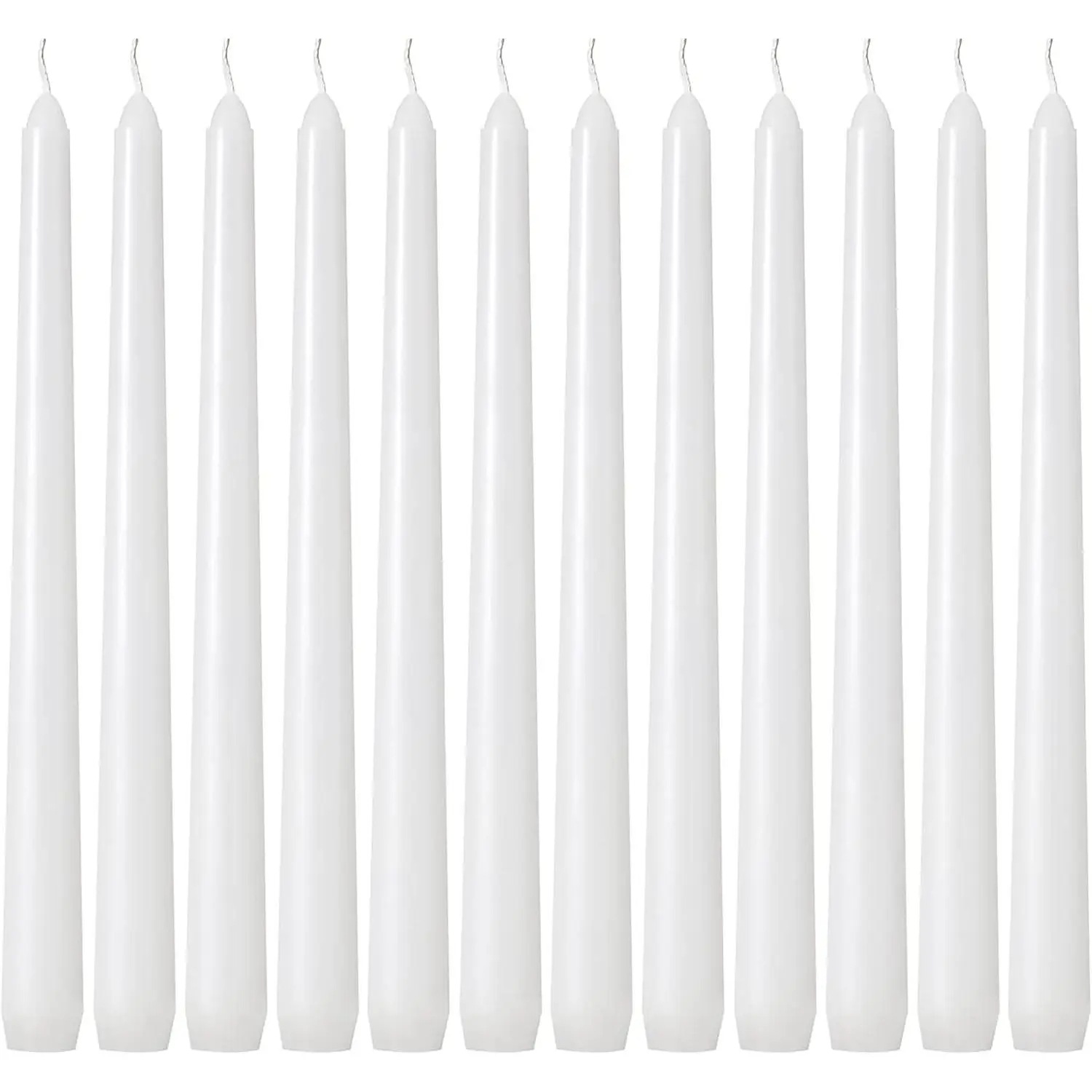 12 Pack White Taper Candles - Taper Candles 10 Inch Dripless,  & Unscented - 8 Hours Long  - Tall Candlesticks - Ideal for Weddings, Dinner Parties, Home Decor, Birthday Party