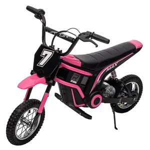 GARVEE Electric Dirt Bike with 350w 24v Motor, 3-Speed Modes, Up to 14.29 MPH, LED Lights & Music, Stylish Ride-on Motorcycle for Ages 3+, Pink Color