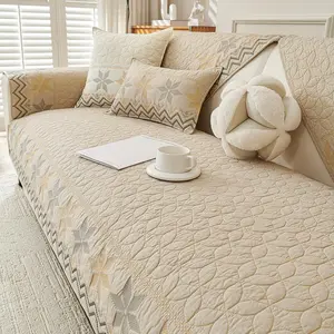 Boho Style Geometric Pattern Sofa Cover, 1 Count Non-slip Sofa Slipcover, Dustproof Sofa Protector for Home Living Room, Bedroom, Hotel