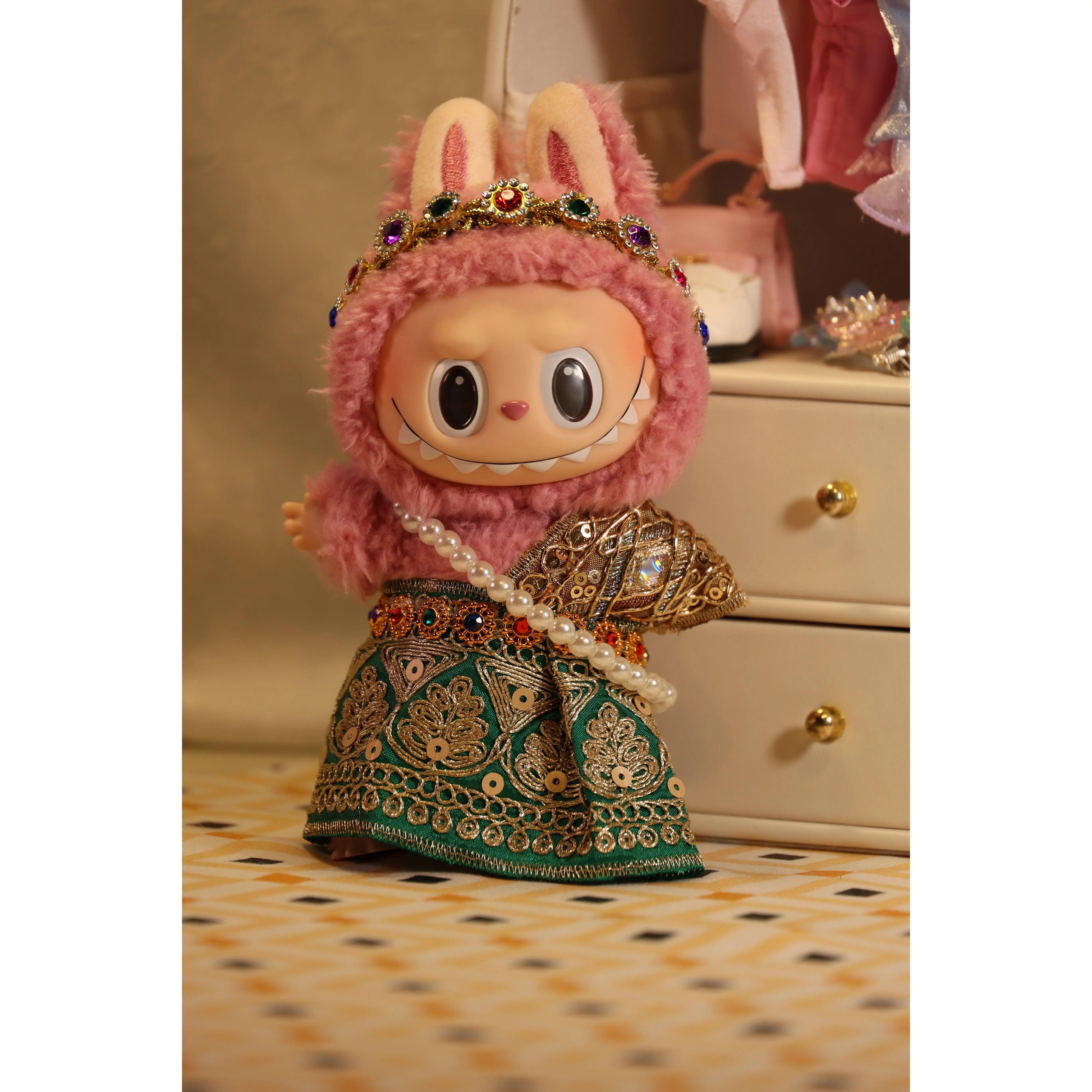 The Emerald Forest Green Chut Thai Set for Labubu