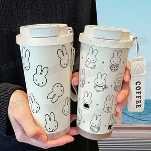 Miffy Kawaii Insulated Coffee Cup 316 Stainless Steel Dual Drink Thermos for Car & Travel Large Capacity 520ml Portable Design