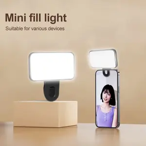 1PC Mini Clip‑On Fill Light for Laptop Video Conference & Live Streaming, Portable Pocket Selfie Light for Phone, Flat Beauty Photography Lighting, Lightweight Video Lamp