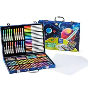 Crayola Inspiration Art Case Space Coloring Set 140pcs – Kids Art Kit with Crayons, Markers & Pencils