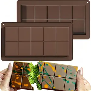 Silicone Chocolate Mold, 1 Count Rectangular Chocolate Bar Mold, Square Chocolate Mold for Filling Knafeh Pistachio Chocolate Candy Bar, Silicone Molds