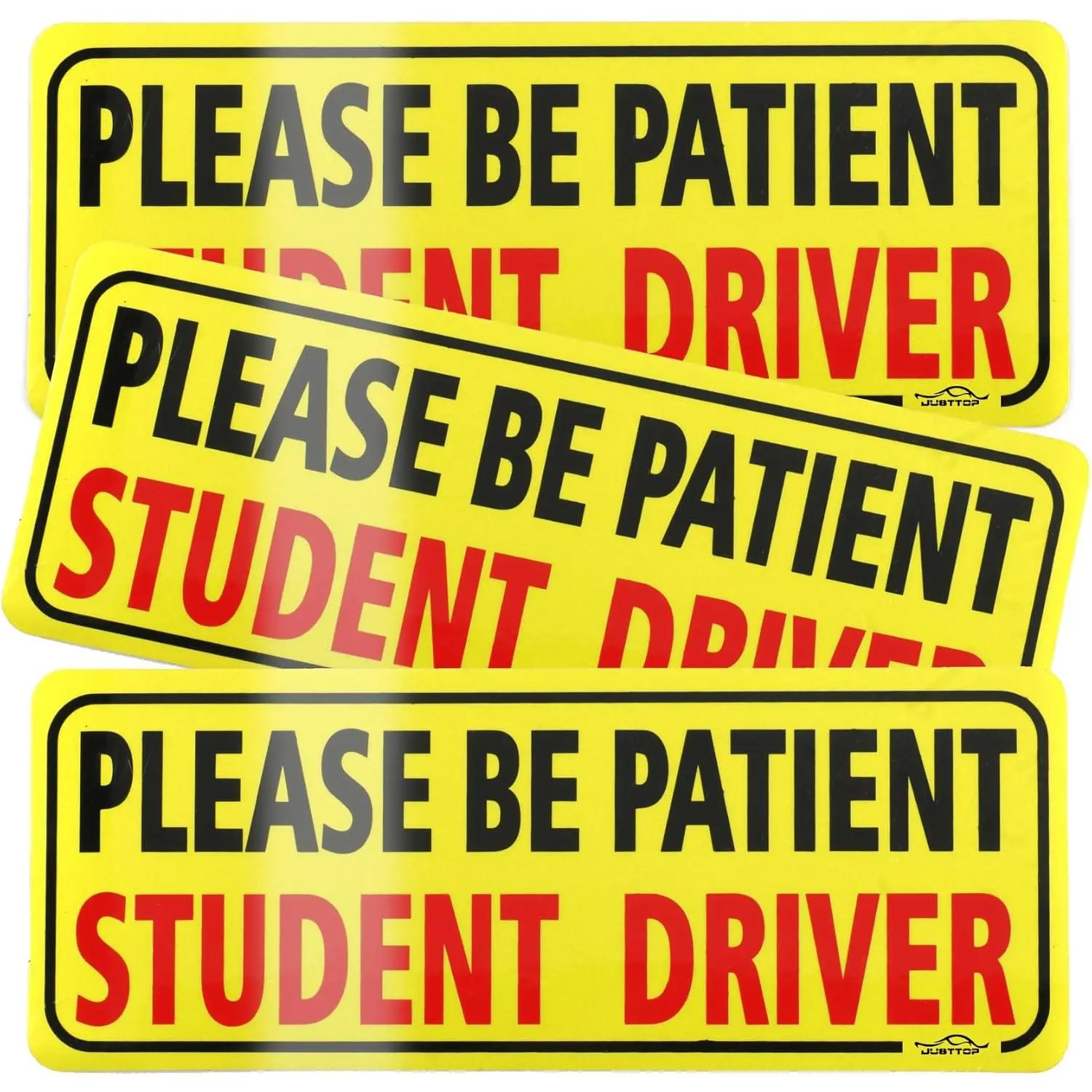 3pcs Student Driver Magnet for Car, Please Be Patient Student Driver, New Drivers Sticker Safety Warning, Magnetic Reflective Rookie Driver Bumper Sticker (Black&Red)