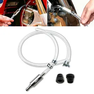 Brake Bleeder Hose - One Way Check Valve Tube Bleeding Tool Kit for Motorcycle Clutch, Soft Tube with Metal Clips