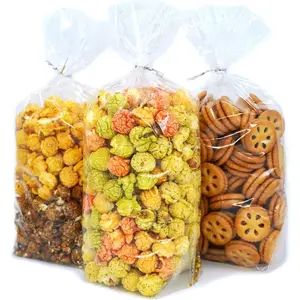 100Pcs 7x11.6 Inch Clear Plastic Cellophane Treat Bags with 4" Twist Ties, Great for Gift Giving or Party Favors Packaging, Bread, Cookie, Candy, Popcorn