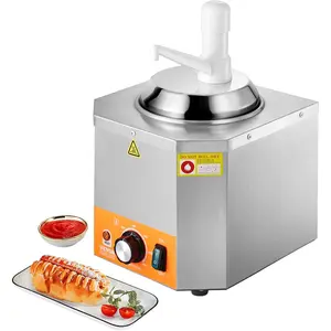 VEVOR Electric Cheese Dispenser with Pump, 2.4L Commercial Hot Fudge Warmer, Plastic Pump Dispenser, 86-230 ℉   Temp Adjustable Nacho Cheese Sauce Warmer, for Hot Fudge Cheese Caramel