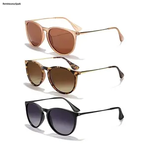 Unisex Polarized Round Sunglasses | Vintage Retro Style with Mirrored Lenses | UV Protection & Trendy Summer Design | Lightweight Fashion Eyewear Ideal for Travel, Beach, Street Style & Daily Outfits | Perfect Valentine's Day Gift for Him or Her