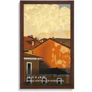 Solid  14x24 Frame - Single Frame, Rustic Walnut 14 x 24 Poster Frame for Artwork, Puzzles, Photos and Movie Posters Picture Frames,  Christmas Frame