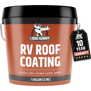 RV Roof Sealant Flexible Waterproof Membrane Coating for EPDM TPO Fiberglass Camper Travel Trailers Brilliant White 1 Gallon