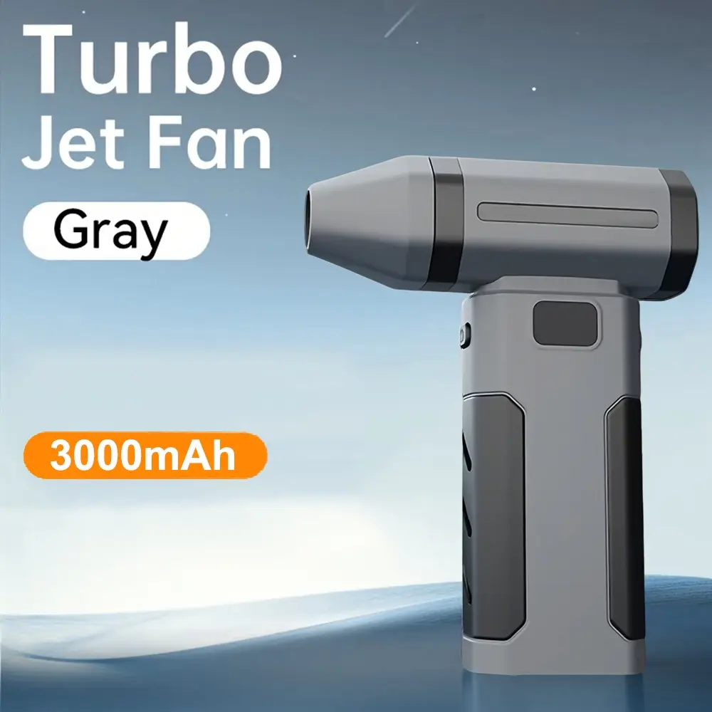 Compressed Air Duster, 3000mAh Personal Cooling Portable Handheld Blower Cordless Electric Air Fan with Rechargeable with LED Light for Cleaning Car, Computer, PC Keyboard, Gifts for Dad, Man, Him, Handheld Air Duster