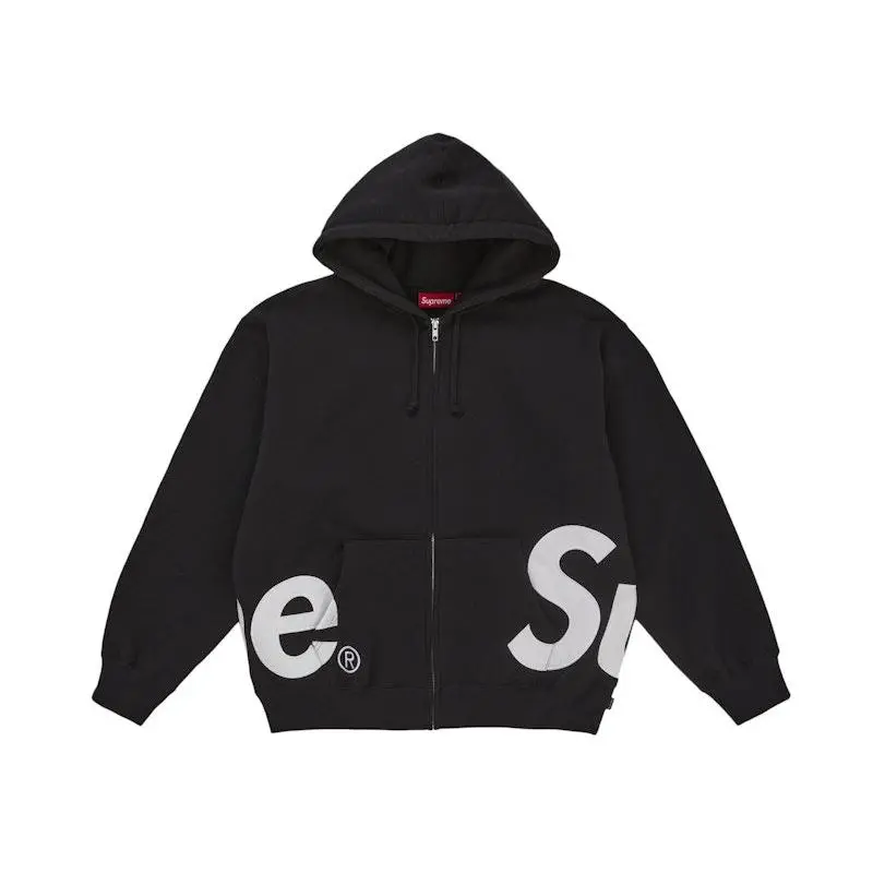 Supreme Men's Big Logo Zip Up Hooded Sweatshirt Black, from StockX
