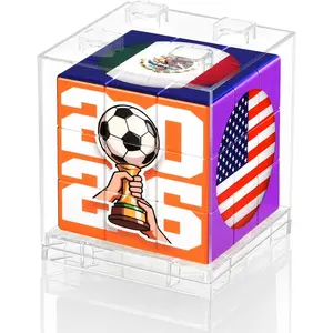 2026 World Soccer Cup Themed 3x3 Cube Puzzle, Football Sports Celebration Brain Puzzle Toy, Memorable Decor for Sport Fans