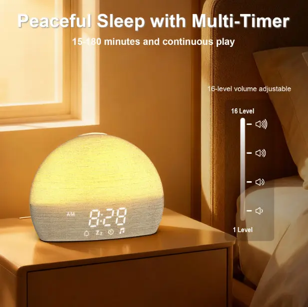 Simulated Sunrise Wake-Up Light Alarm Clock