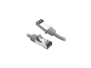 Nippon Labs Cat8 RJ45 10ft Ethernet Patch Internet Network LAN Cable, In/Outdoor, 26AWG, Shielded Latest 40Gbps 2000MHz, Weatherproof S/ftP -in Wall, Outdoor for Gaming/Router/Modem/PC/Switch (Gray)