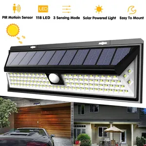 Solar RV Porch Light, 118 LED Motorhome Motion Sensor RV Exterior Lights with Remote Control, Waterproof Camper Outdoor Lights for Motorhome Travel,Travel Trailers, Camper, Food Trucks
