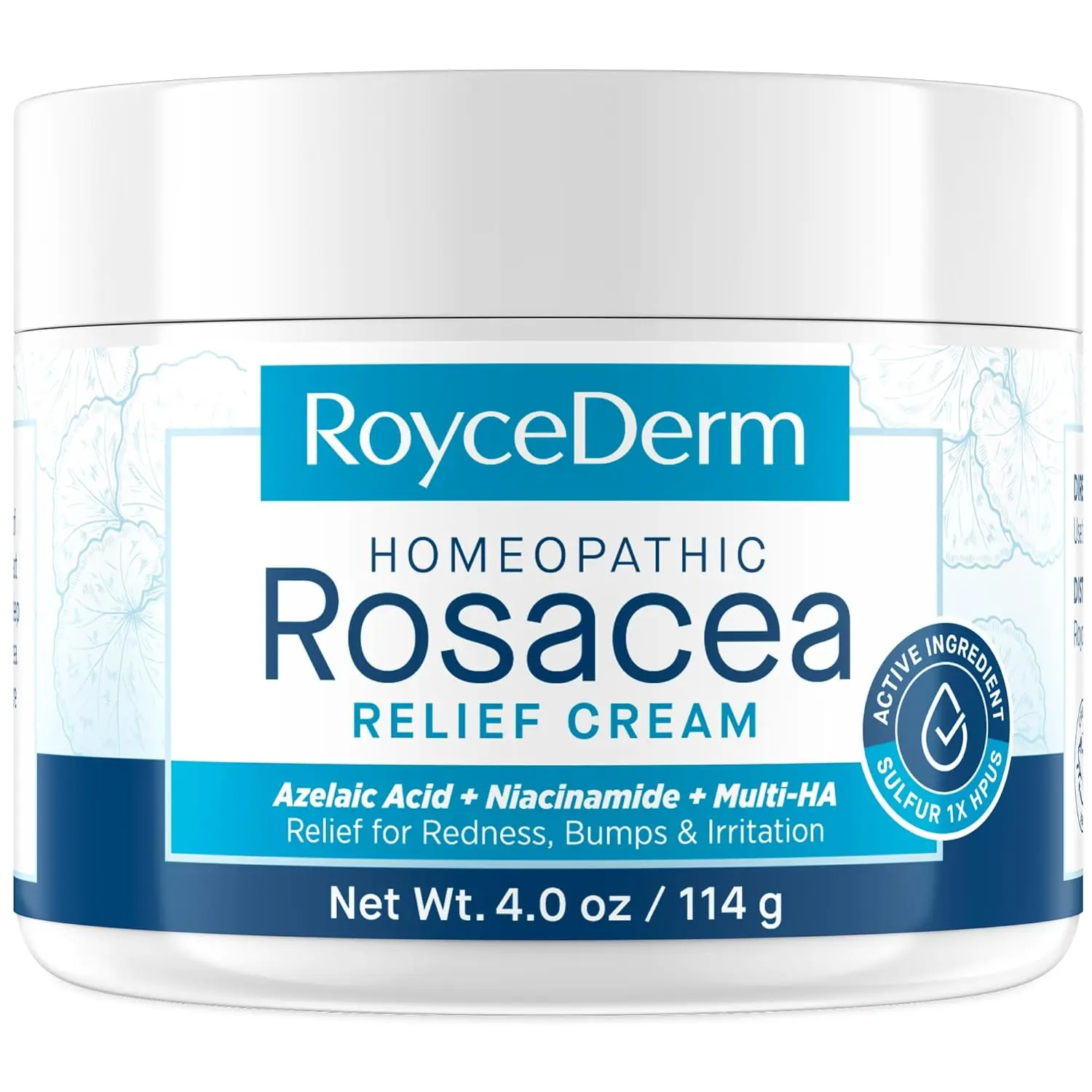 Roycederm Rosacea Treatment Cream for Adults with Azelaic Acid & Niacinamide - Moisturizing Redness Relief for Face, Eczema & Seborrheic Dermatitis, Azaelic Acid, Centella Asiatica Moisturizers & Mists, Azaleic Acid Moisturizers & Mists