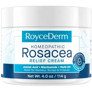 Roycederm Azelaic Acid Rosacea Treatment Moisturizer for Sensitive Skin - Redness Relief Corrector with Sulphur, Niacinamide, Centella, Ceramides for Bumps & Irritation