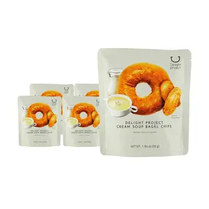 DELIGHT PROJECT Korean Cream Soup Bagel Chips 55g x 5 Pack - Olive Young  Low Calorie Healthy Snack
