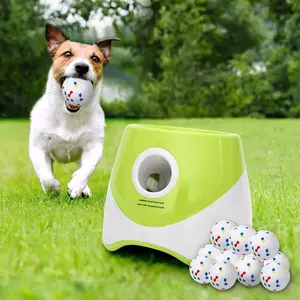 Interactive Automatic Ball Launcher for Dogs, 20-46Ft 3 Distance, Ball Thrower for Medium&Large Dogs, with 12pcs 58mm ETPU Tennis Balls, Rechargeable Dog Toy, for Outdoor Lawn dogstoys daily training small large breed feeder cats silicone