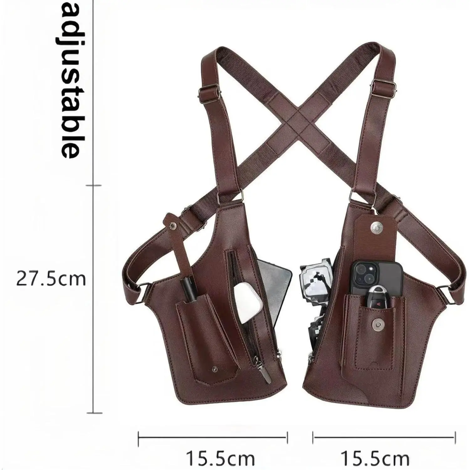 Tactical Double Shoulder Underarm Bag, Anti-theft Hidden Strap Tactical Double Shoulder Underarm Bag, Anti-theft Hidden Strap