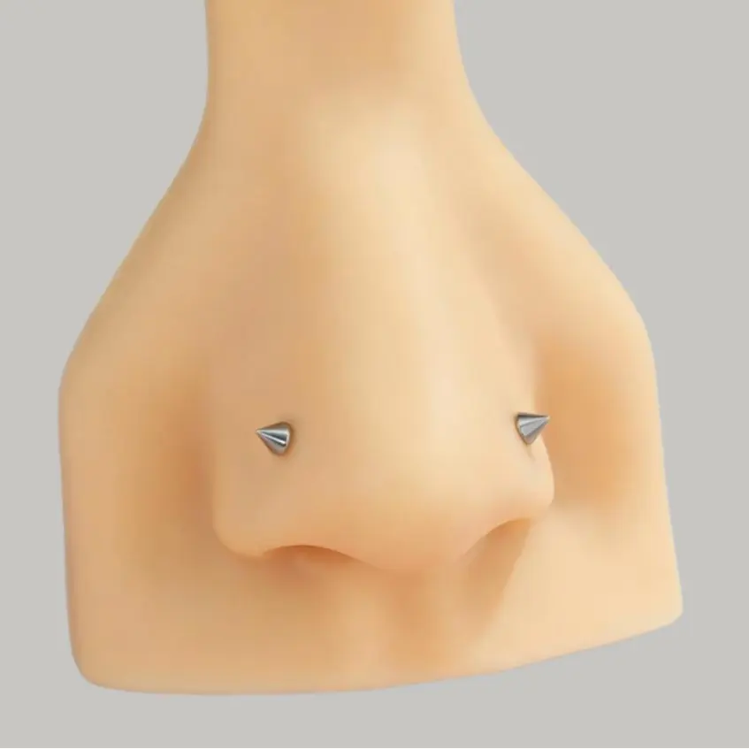 Oufer 2PCS Titanium Flat Back Push Pin Spike Nose Stud