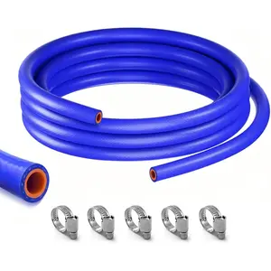 5/8"X5FT(ID:16MM)  Heater Hose Blue and Red Coolant Radiator Vacuum Line, Reinforced High Temperature Reinforced 4MM Thick(0.16 In) (5/8" ID-5Ft(ID 16mm))
