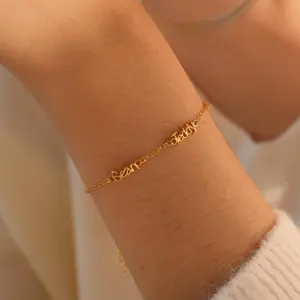 AS115 Custom Multiple Name Bracelet for Women Multiple Family Name Bracelet •Pet Lover Jewelry •Mother Gifts