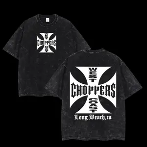 West Coast Choppers 2 Sided T-Shirt, Vintage Unisex Oversized Acid Washed Lightweight Cotton T-Shirt Game Lover, mens clothing Streetwear, Graphic Tee