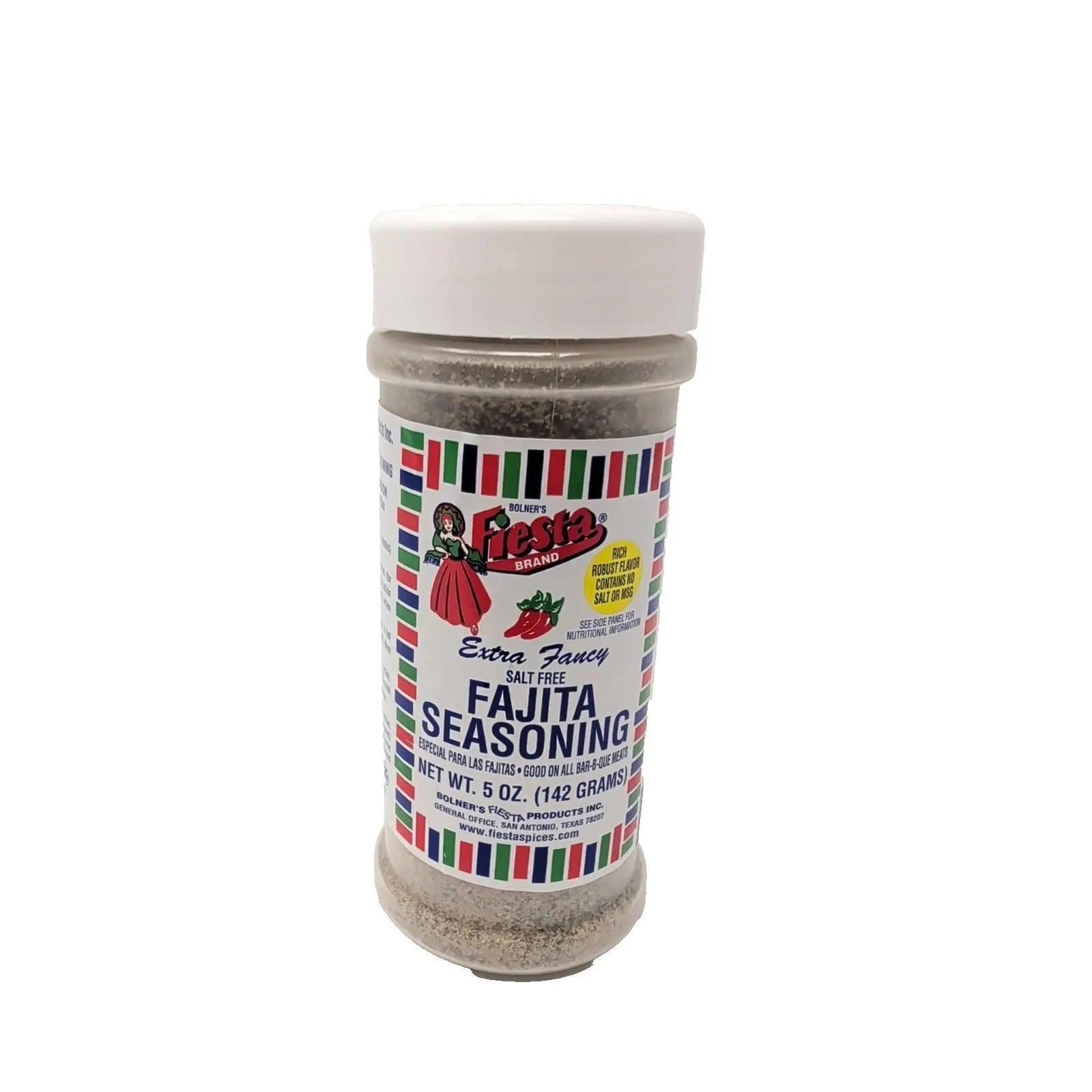 Bolner's Fiesta Extra Fancy Salt Free Fajita Seasoning 5 Ounce Plastic Shaker Spice Flavor