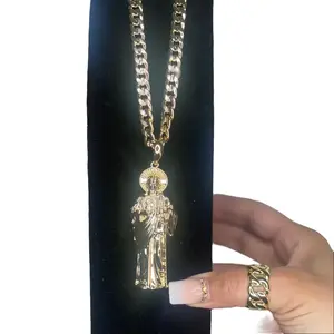 San Judas All Gold Chain Set