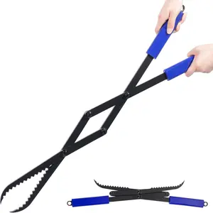 28in Heavy Duty Fire Tongs for Fire Pit Bonfire Campfire Outdoor Indoor Log Grabber Rustproof Safely Moves Firewood