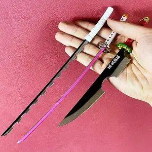 10inch Metal White Katana Safe Unsharpened Keychain, Stylish Keychain, Mini Steel Ainme Sword Ninja Knife Samurai Sabre Damascus Blade Japanese Katana Toy Gift